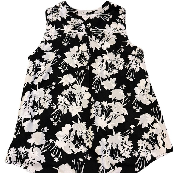 Apt. 9 Black and Cream Ruffled Blouse - Picture 2 of 7